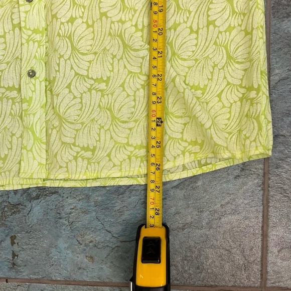 Fresh Produce Green Size M Floral Button Up Long Sleeve Shirt Cotton Made in USA - Picture 7 of 7